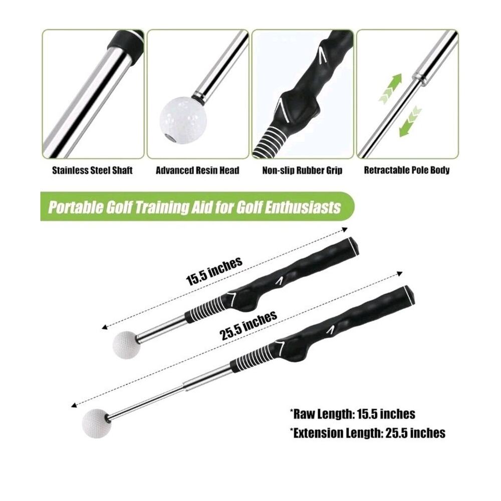 Golf Swing Training Aid Retractable Portable Click Feedback Right-Handed - Picture 5 of 8